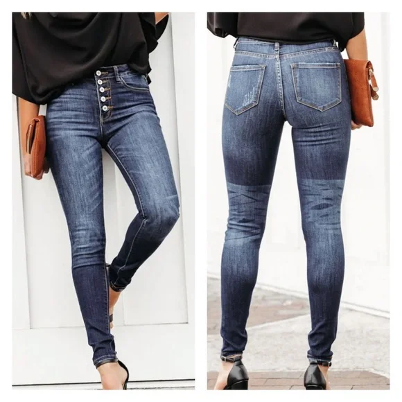 KanCan Kan Can Button Fly Dark Wash Skinny Jeans Denim Pants 26 - Picture 11 of 11